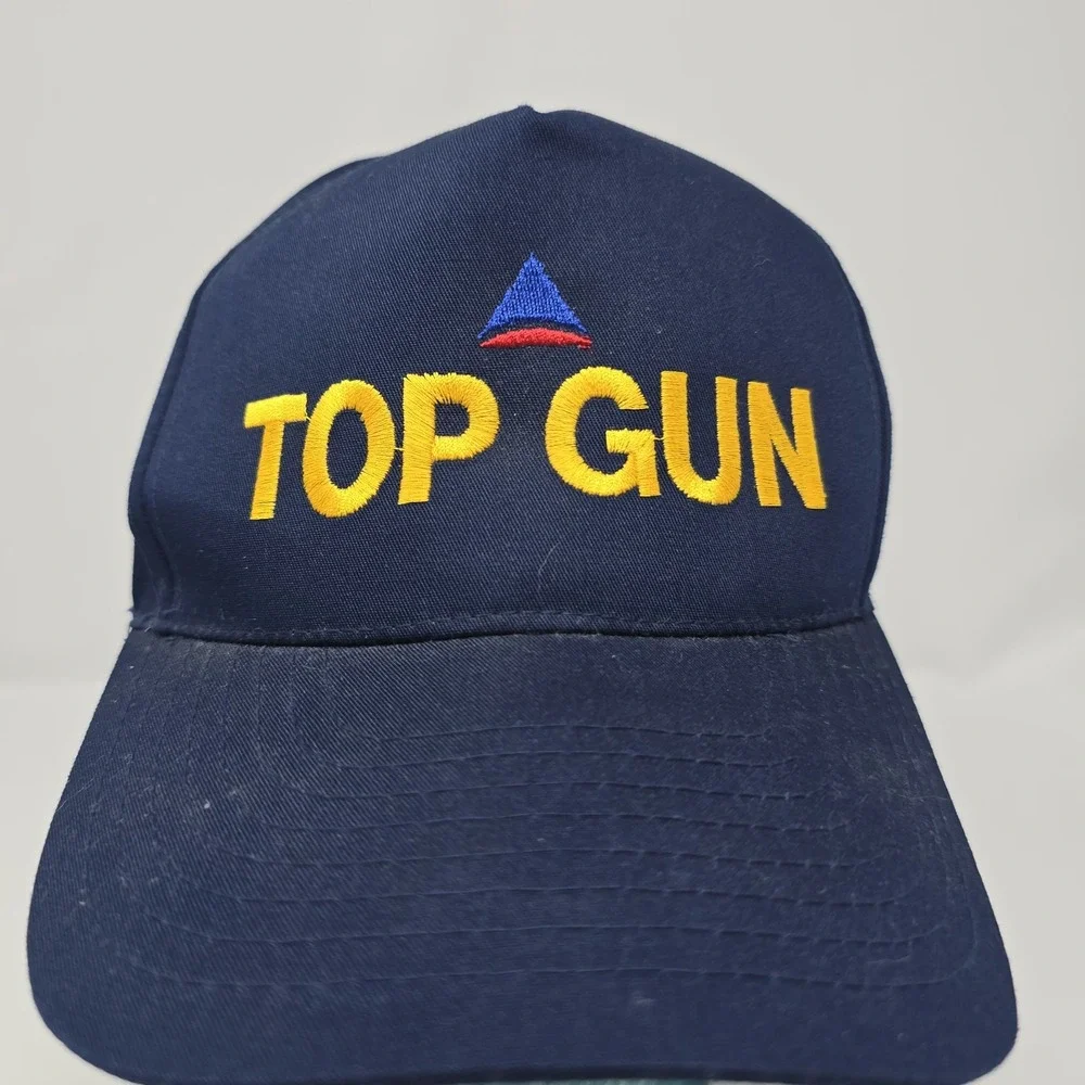 NISSIN Top Gun black cap hat, adjustable. Vintage.